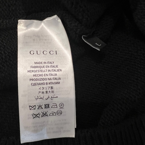 Gucci black wool diamanté heart chain jumper - Picture 6 of 7